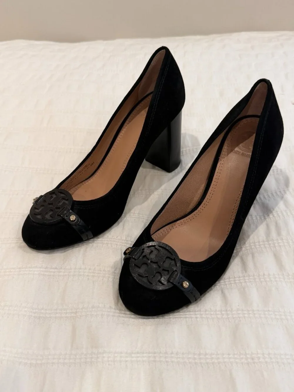 Tory Burch Mini Miller 85mm Suede Pumps Black Size 8M